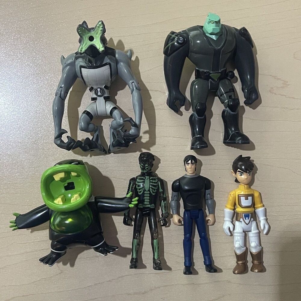 Lot of 6 Ben 10 Figures Kevin Levin, Diamondhead, Upchuck, Ben Wolf, 3” 4”